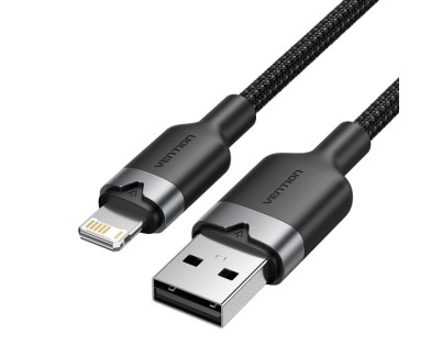 Vention Cable USB-A a Lightning 2.4A - 1m - Trenzado - Color Negro