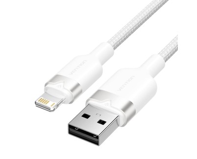 Vention Cable USB-A a Lightning 2.4A - 2m - Trenzado - Color Blanco