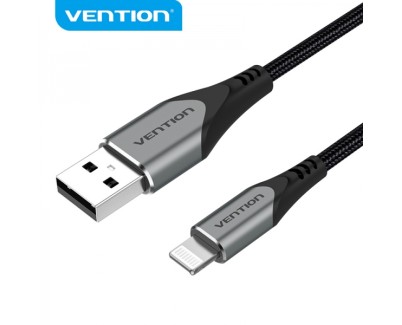 Vention Cable USB-A a Lightning - 2m - 2.4A - 15W - 480Mbps - MFI - Color Gris