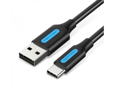 Vention Cable USB-A Macho a USB-C Macho 3A 60W 480Mbps - 0.25m - Color Negro