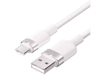 Vention Cable USB-C 2.0 a USB-A 3A 60W - 1m - Trenzado - Color Blanco