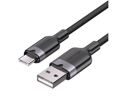 Vention Cable USB-C 2.0 a USB-A 3A 60W - 1m - Trenzado - Color Negro