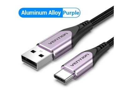 Vention Cable USB-C 2.0 a USB-A 3A 60W - 2m - Trenzado - Color Violeta