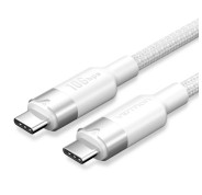 Vention Cable USB-C 3.2 - Potencia hasta 100W - Transmision 4K a 60 Hz - Longitud 1m - Recubrimiento de Nailon Trenzado - Velocidad hasta 10Gbps - Color Blanco