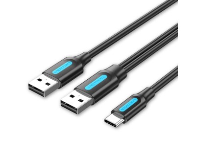 Vention Cable USB-C a 2xUSB-A 2.0 3A - 1m - Color Negro