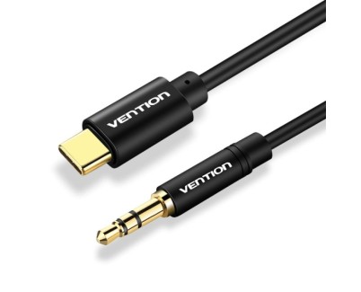Vention Cable USB-C a Jack 3.5 Macho - 1.5m - Trenzado - Color Negro