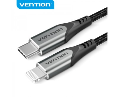 Vention Cable USB-C a Lightning 3A 27W 480Mbps MFi - 1m - Color Gris
