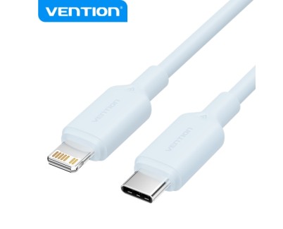 Vention Cable USB-C a Lightning - Conector Niquelado - Potencia 27W - Corriente 3A - 1M - Color Azul