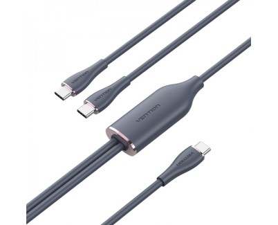 Vention Cable USB-C Macho a 2xUSB-C Macho - 1.5m - Color Azul