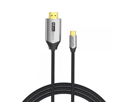 Vention Cable USB-C Macho a HDMI 2.0 Macho 4K - 1.5m - Algodon Trenzado - Aluminio Negro