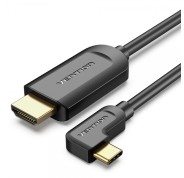 Vention Cable USB-C Macho a HDMI 2.0 Macho Angulo Recto - 1.5m - Color Negro