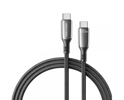 Vention Cable USB-C Macho a USB-C Macho - 1.2m - 5A - PD100W - Color Negro