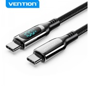 Vention Cable USB-C Macho a USB-C Macho - 1.2m 5A PD100W con Pantalla LED - Color Negro