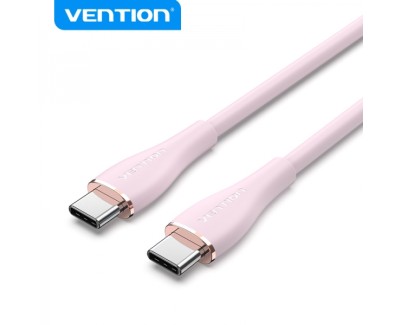 Vention Cable USB-C Macho a USB-C Macho - 1m - 5A 100W 480Mbps - Color Rosa Silicona