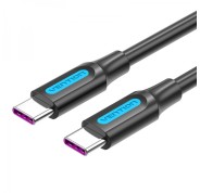 Vention Cable USB-C Macho a USB-C Macho - 1m - 5A PD100W - Color Negro