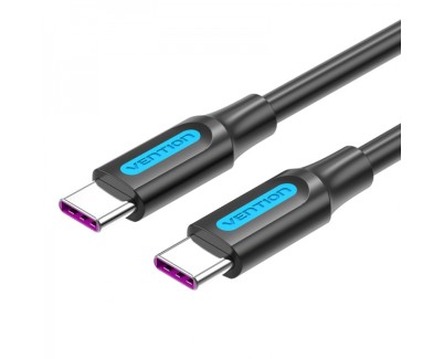 Vention Cable USB-C Macho a USB-C Macho - 1m - 5A PD100W - Color Negro