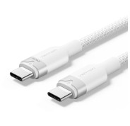 Vention Cable USB-C - Potencia hasta 240W - Longitud 1m - Recubrimiento de Nailon Trenzado - Velocidad hasta 480Mbps - Color Blanco