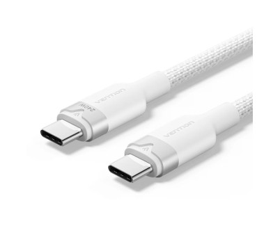 Vention Cable USB-C - Potencia hasta 240W - Longitud 1m - Recubrimiento de Nailon Trenzado - Velocidad hasta 480Mbps - Color Blanco