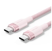 Vention Cable USB-C - Potencia hasta 240W - Longitud 1m - Recubrimiento de Nailon Trenzado - Velocidad hasta 480Mbps - Color Rosa