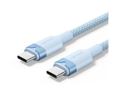 Vention Cable USB-C - Potencia hasta 240W - Longitud 2m - Recubrimiento de Nailon Trenzado - Velocidad hasta 480Mbps - Color Azul