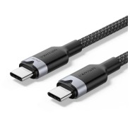 Vention Cable USB-C - Potencia hasta 240W - Longitud 2m - Recubrimiento de Nailon Trenzado - Velocidad hasta 480Mbps - Color Negro