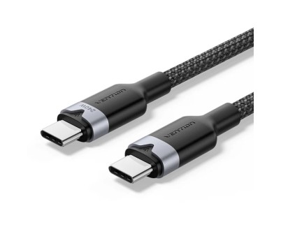 Vention Cable USB-C - Potencia hasta 240W - Longitud 2m - Recubrimiento de Nailon Trenzado - Velocidad hasta 480Mbps - Color Negro