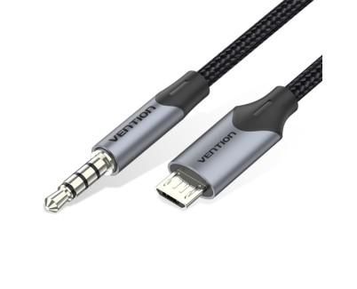 Vention CableTech Adaptador Micro-USB a Jack 3.5 - Conectores de Alta Calidad - USB 2.0 - Color Negro