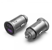 Vention Cargador de Coche 30W 2xUSB (A) QC3.0 5A - Diseño Mini - Aluminio Gris