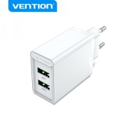 Vention Cargador de Pared 2xUSB-A 3A 18W - Carga rapida - Color Blanco