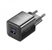 Vention Cargador de Pared GaN 2 Puertos USB (C+A) (30W/30W) - Carga rapida EU - Color Negro