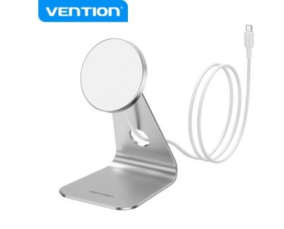 Vention Cargador Inalambrico - USB-C - Aleacion de Aluminio - Potencia 15W/10W/7.5W/5W - Color Plata