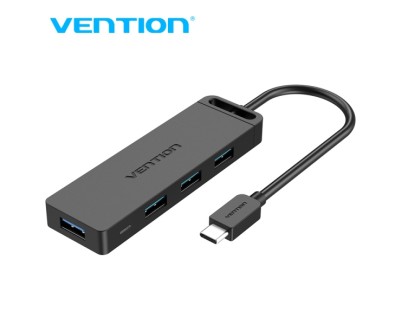 Vention Concentrador USB C a 4 Puertos - Alta Velocidad 5 Gbps - Amplia Compatibilidad - Proteccion Integrada - Color Negro