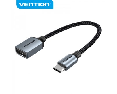 Vention Conversor USB-C Macho a USB Hembra - 0.15m - Color Gris