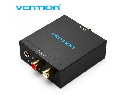 Vention Convertidor de Audio Toslink y RCA a 2x RCA - Color Negro