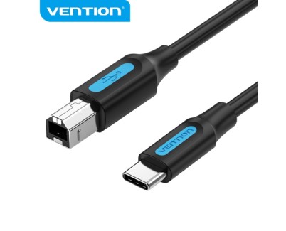 Vention CQUBF Cable USB 2.0 Tipo C a Tipo B - Transferencia 480 Mbps - 2A - Color Negro