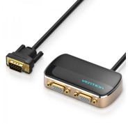 Vention Divisor VGA Macho a 2x VGA Hembra con Alimentacion Externa - Color Negro