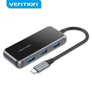 Vention Docking Station 5 en 1 USB-C a HDMI 2.0 4K/USB3.0*3/RJ45/PD - 0.15m - Color Gris Espejo