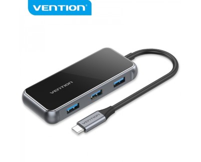 Vention Docking Station 5 en 1 USB-C a HDMI 2.0 4K/USB3.0*3/RJ45/PD - 0.15m - Color Gris Espejo