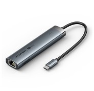 Vention Docking Station 6 en 1 USB-C a HDMI/3xUSB3.0/USB-C 3.2 G1/RJ45/PD 100W - 0.15m - Color Gris