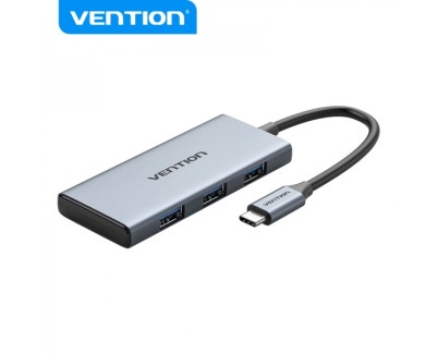 Vention Docking Station 6 en 1 USB-C a HDMI 4K/3xUSB 3.0/Lector SD/MicroSD - 0.15m - Color Gris