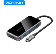 Vention Docking Station 7 en 1 USB-C a HDMI/3xUSB3.0/Lector SD/MicroSD/PD100W - 0.15m - Color Gris