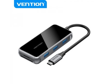 Vention Docking Station 7 en 1 USB-C a HDMI/3xUSB3.0/Lector SD/MicroSD/PD100W - 0.15m - Color Gris