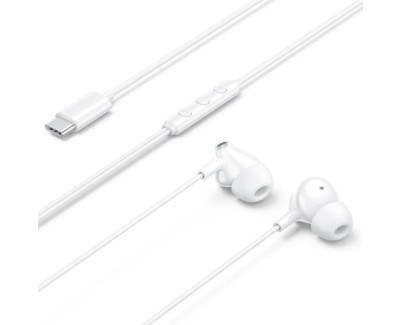 Vention Echo Lite Auriculares Intraurales con Cable de 1.2m - USB-C - Microfono Integrado - Altavoz de 12mm - Color Blanco