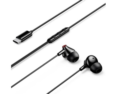 Vention Echo Lite Auriculares Intraurales con Cable de 1.2m - USB-C - Microfono Integrado - Altavoz de 12mm - Color Negro