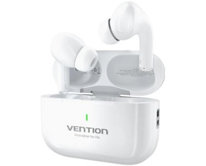 Vention Echo Lite E11 Auriculares Bluetooth 5.4 con Estuche de Carga - True Wireless - 6h Autonomia - Color Blanco