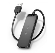 Vention HUB 4 en 1 USB 2.0 Macho a 4xUSB Hembra - 0.15m - Color Negro