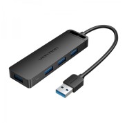 Vention HUB 4 en 1 USB 3.0 a 4xUSB3.0/MicroUSB/PD - 0.5m - Color Negro