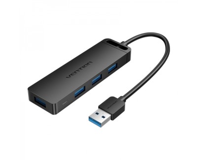 Vention HUB 5 en 1 USB 3.0 a 4xUSB3.0/MicroUSB Powered - 0.15m - Color Negro