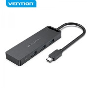 Vention HUB 5 en 1 USB-C a 3xUSB3.0/USB-C(Gen1)/Micro-B Powered - 0.15m - Color Negro