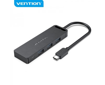 Vention HUB 5 en 1 USB-C a 3xUSB3.0/USB-C(Gen1)/Micro-B Powered - 0.15m - Color Negro